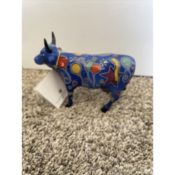 Cow Parade “Party Cow” Blue with Balloons 2000 #9178 Retired Westland Giftware - Picture 5 of 9